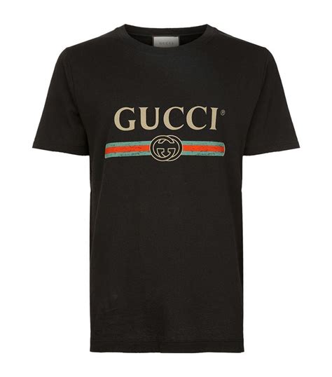 fake men gucci black shirt|how to check gucci t shirt.